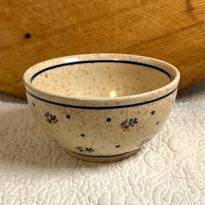 Blue Rose Polish Pottery Country Meadow Small Round Dish